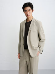Men's Seersucker Notch-Lapel Blazer