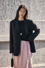 Women's Classic Boxy Notch-Lapel Blazer