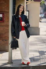 Women's Oversized Vintage Matte PU Jacket