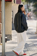 Women's Oversized Vintage Matte PU Jacket