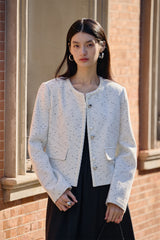 Women's Short Tweed Knit Jacket