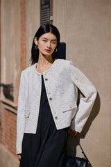 Women's Short Tweed Knit Jacket