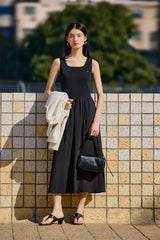 Women's Slim U-Neck Sleeveless Dress