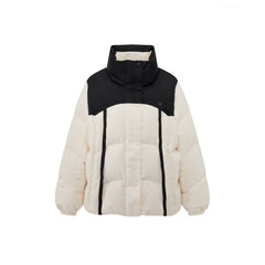 Women's Contrast Color Spliced Puffer Jacket