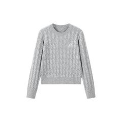 Women's Gray Cable Knit Pullover