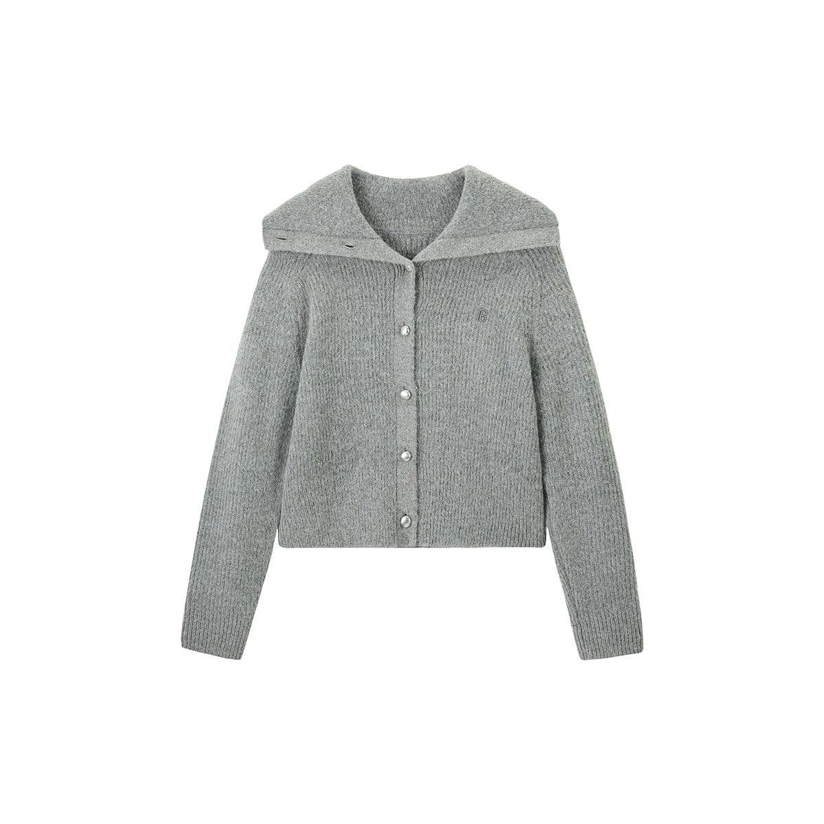 Women's Gray Loose Fit Knit Cardigan