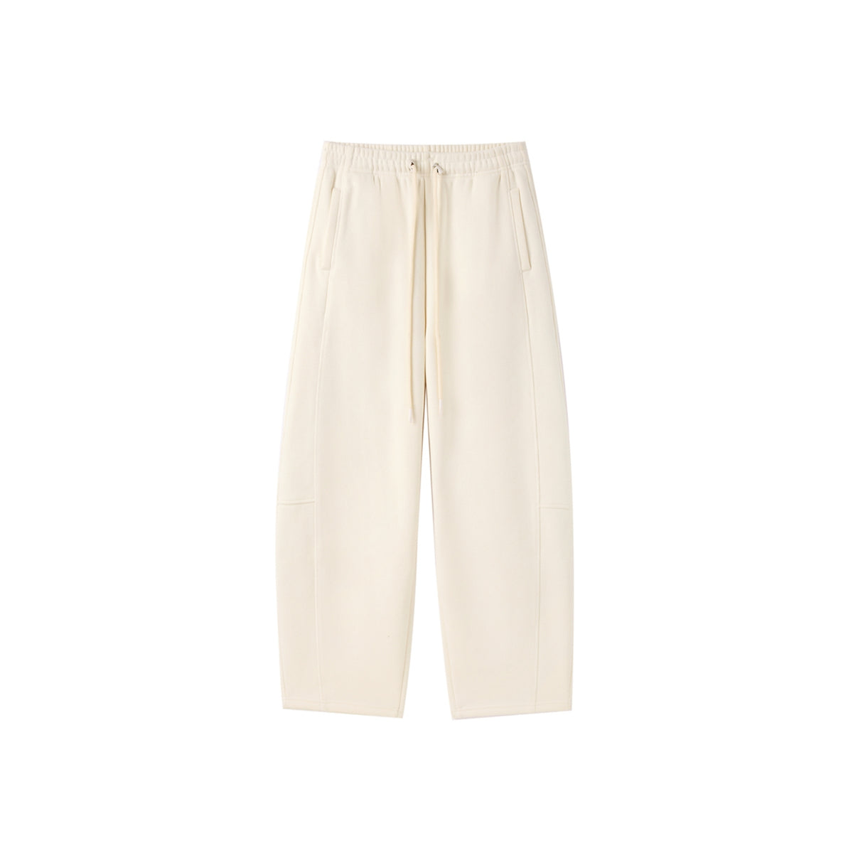 Women's Beige Drawstring Banana Leg Pants