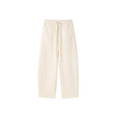 Women's Beige Drawstring Banana Leg Pants