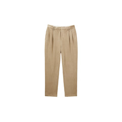 Men's Khaki Formal Textured Tapered Pants