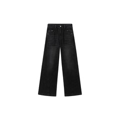 Women's Bleached High Waist Wide Leg Jeans