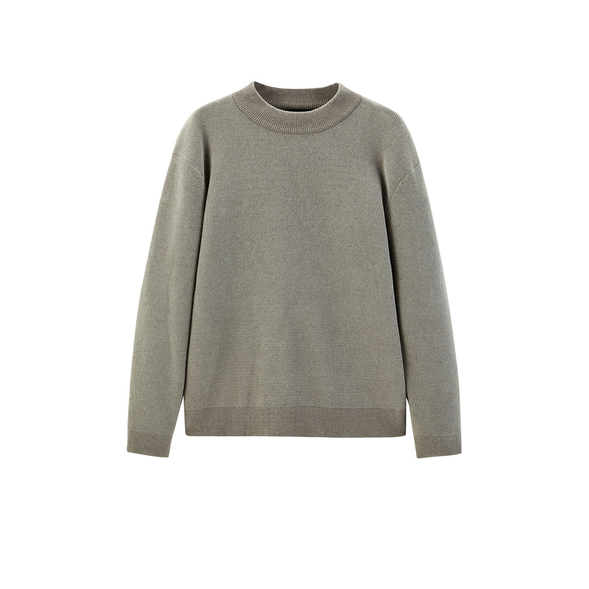 Men's Gray Mock Neck Textured Pullover