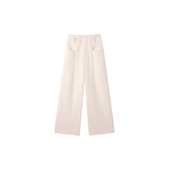 Women's Beige Basics Wide Leg Pants