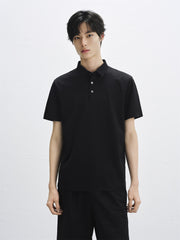 Men's Embossed Silk-Blend Polo Shirt