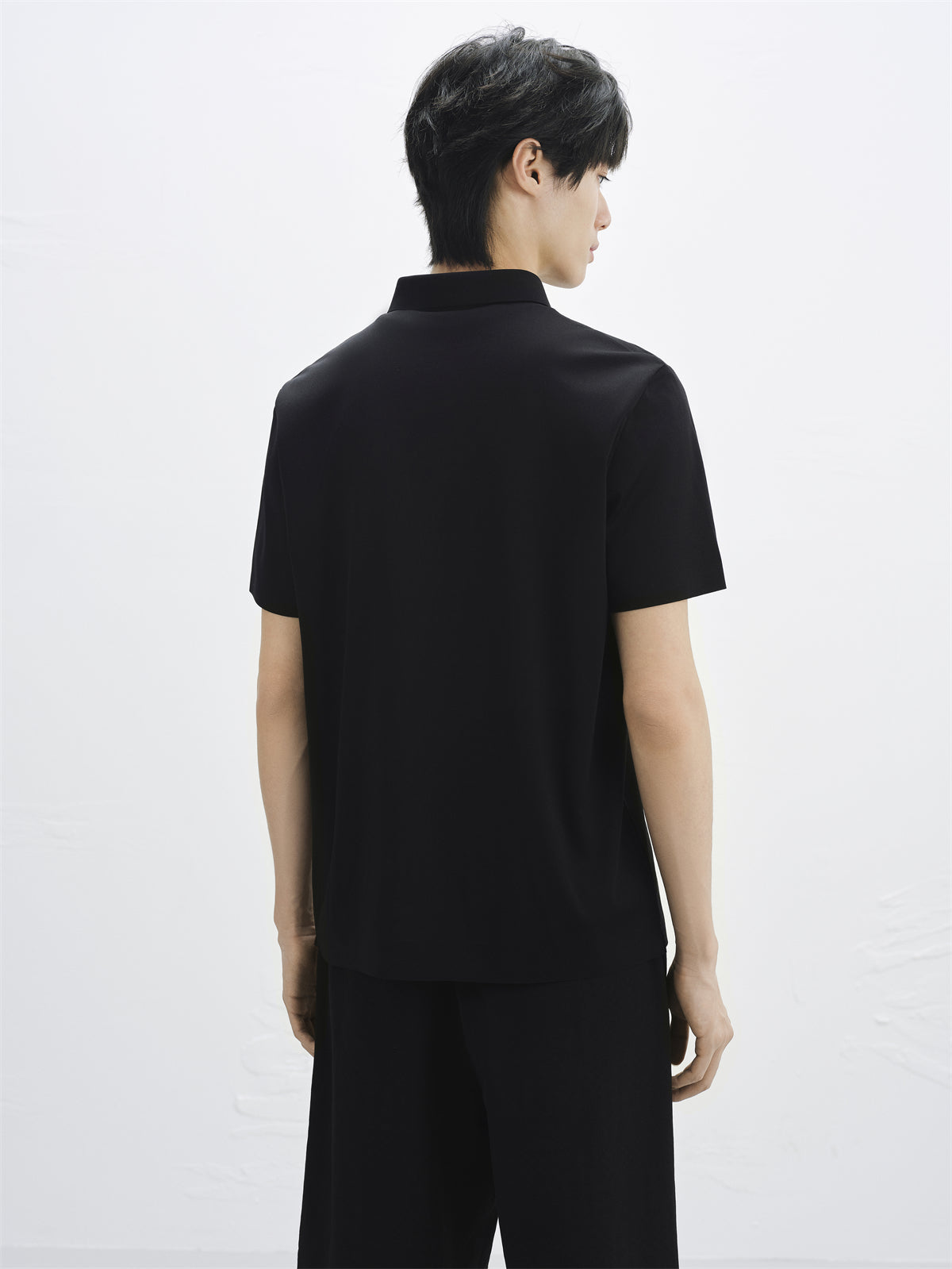 Men's Embossed Silk-Blend Polo Shirt