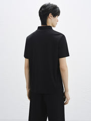 Men's Embossed Silk-Blend Polo Shirt