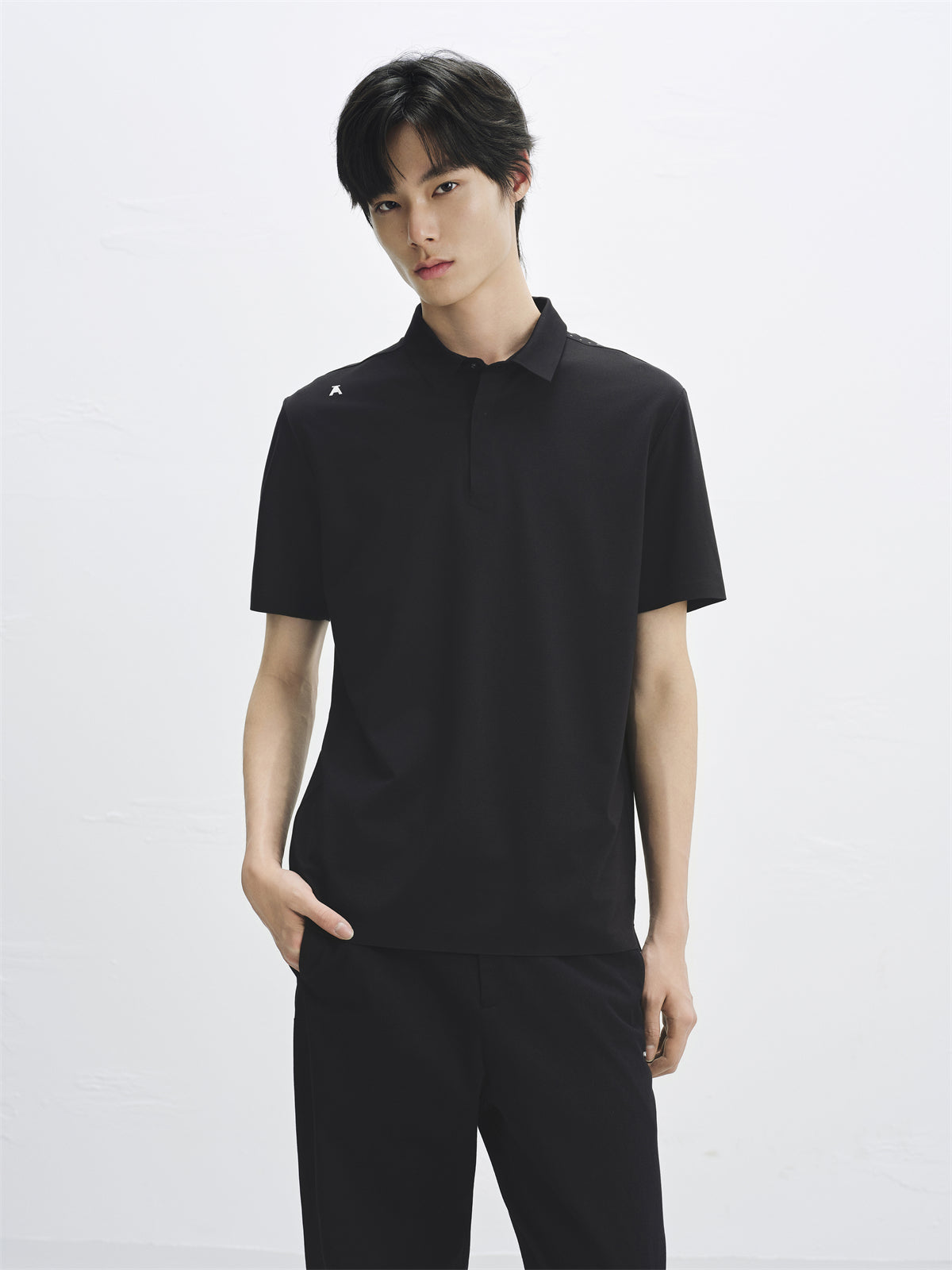 Men's Polo Shirt with Bonded Letter Print