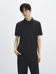 Men's Polo Shirt with Bonded Letter Print
