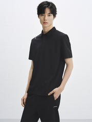 Men's Polo Shirt with Bonded Letter Print
