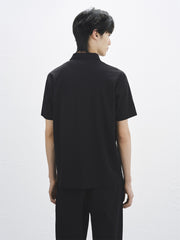 Men's Polo Shirt with Bonded Letter Print