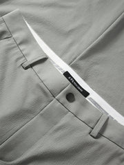 Men's Khaki Tencel Seersucker Cropped Tapered Pants
