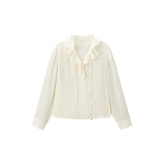 Women's Ruffled-Collar Chiffon Blouse