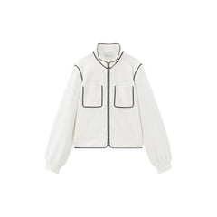 Women's Contrast-Trim Tweed-Inspired Jacket