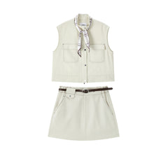 Women's Cargo Vest & Mini Skirt Set
