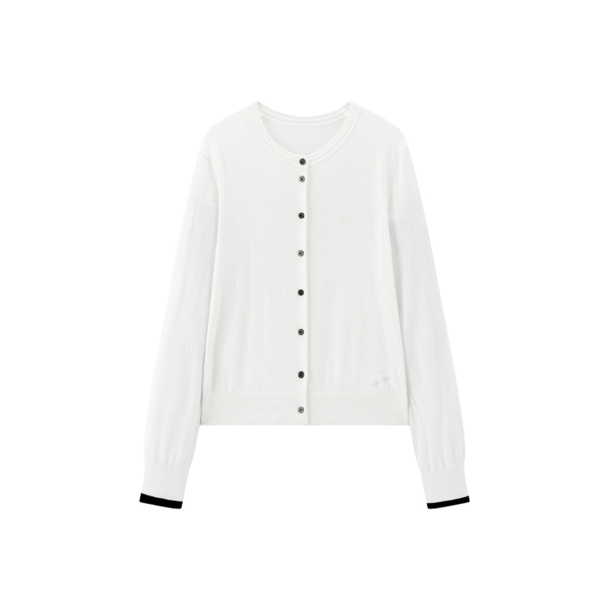 Women's Wool-Blend Knit Cardigan with Contrast Accents