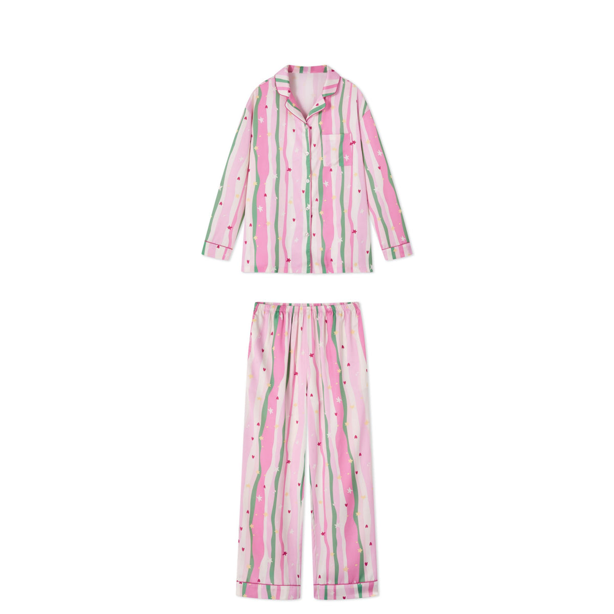 Women's Casual Vibrant Stripe Loungewear Set