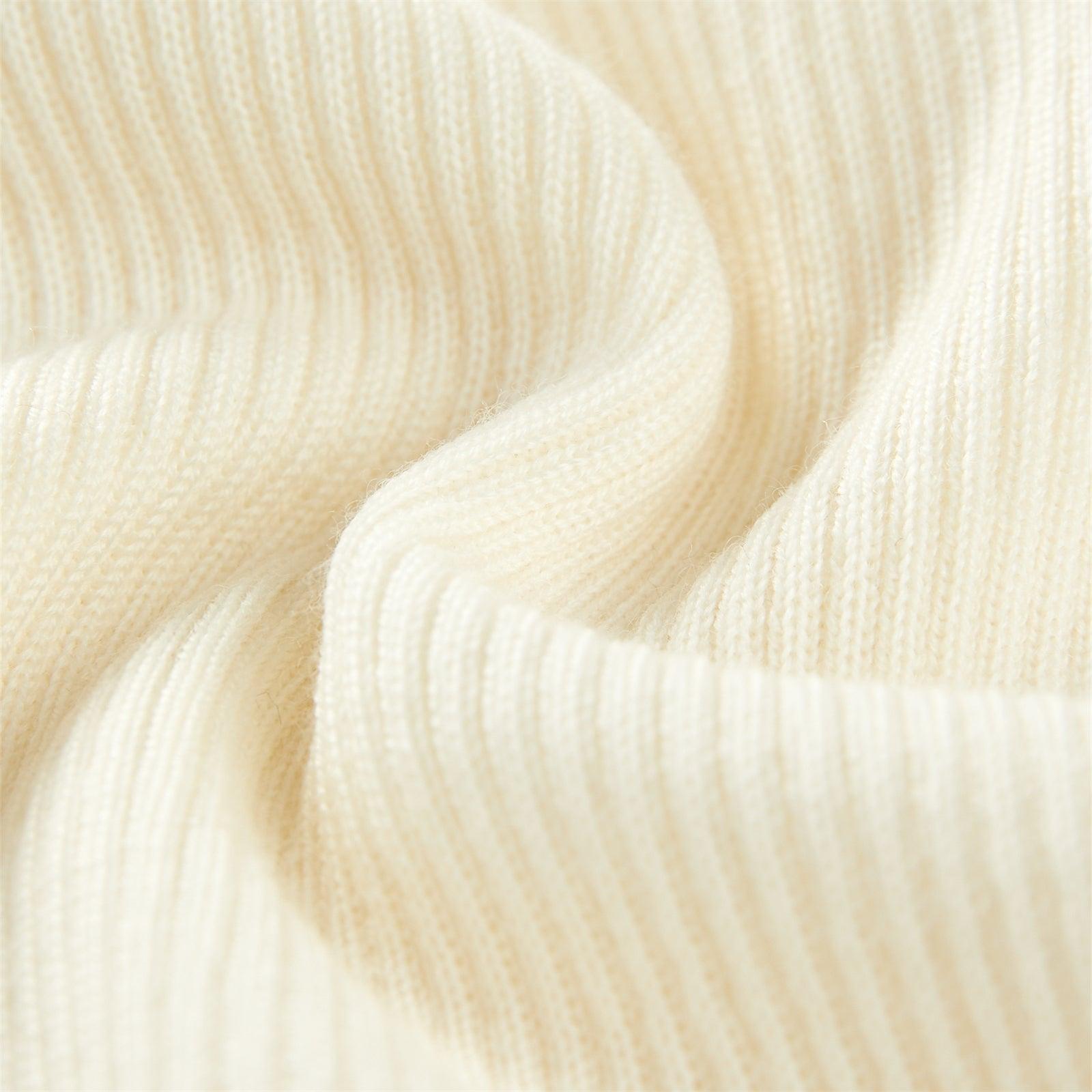 Women's Beige Turtleneck Wool Pullover