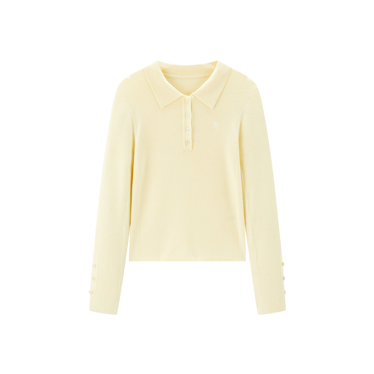 Women's Slim Fit Polo-Collar Knit Sweater