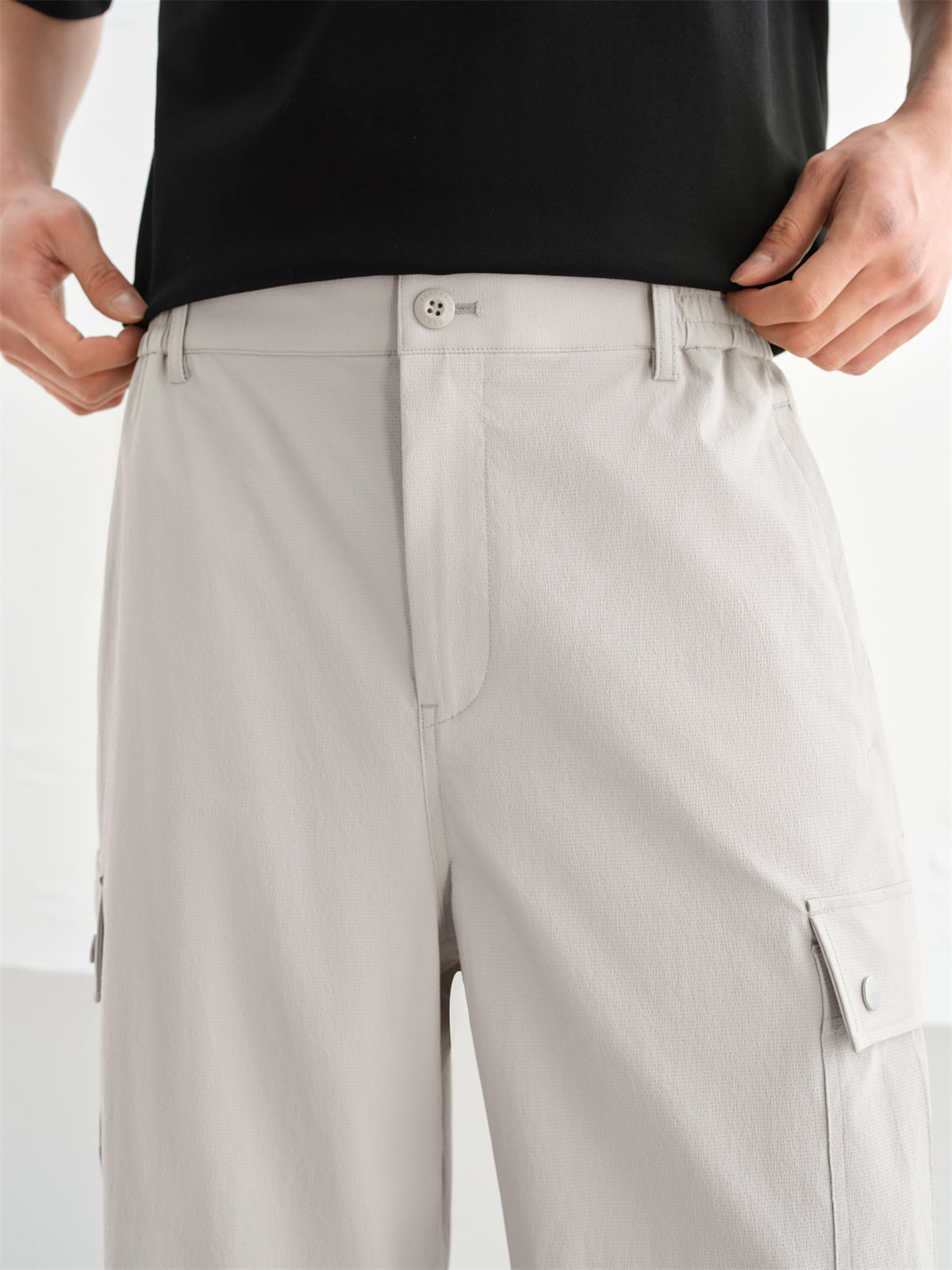 Men's Pleated Utility Parachute Pants