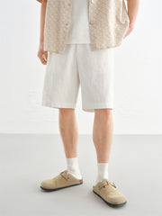 Men's Allover Jacquard Cotton Denim Shorts