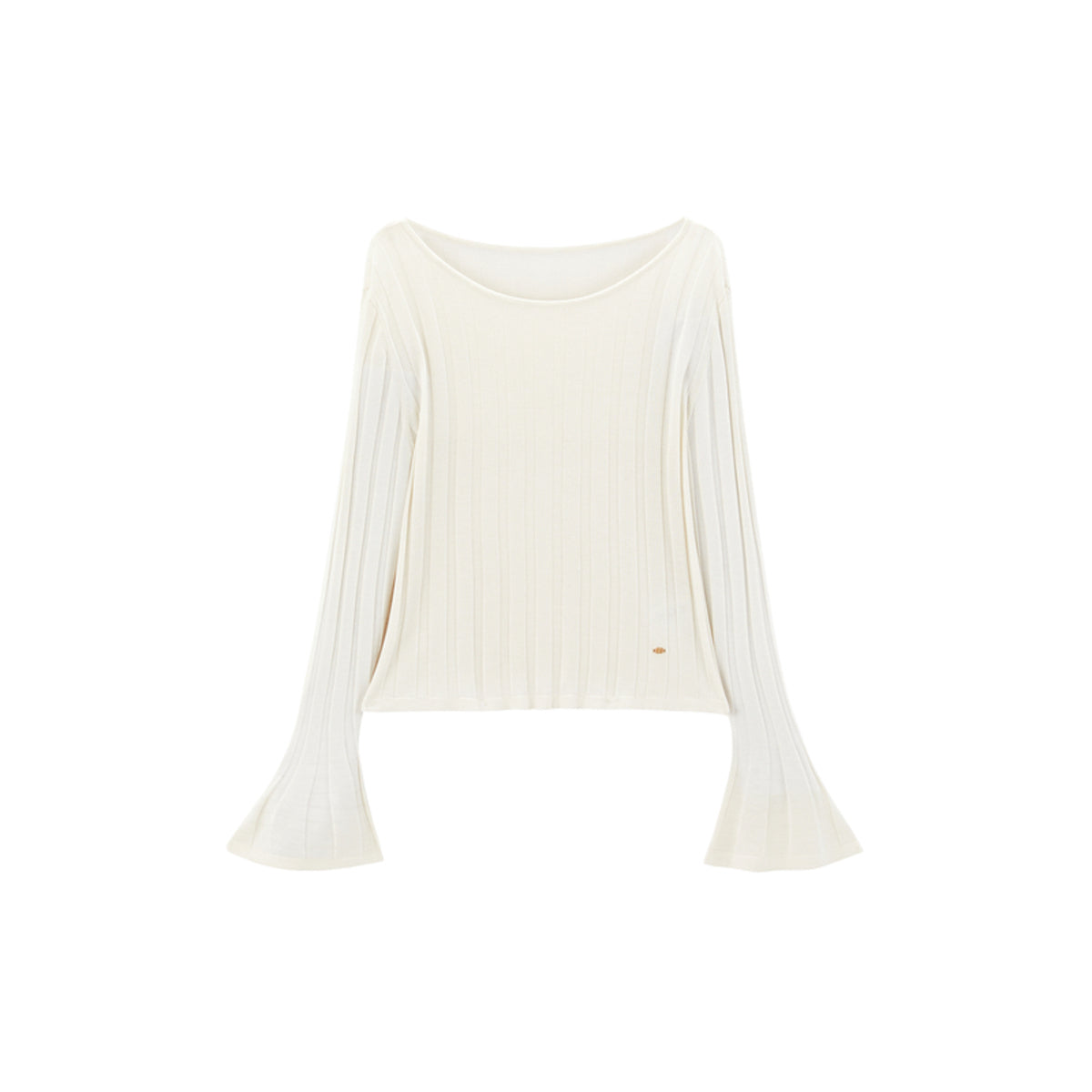 Women's Flared Sleeve Knit Top in Lyocell-Silk Blend