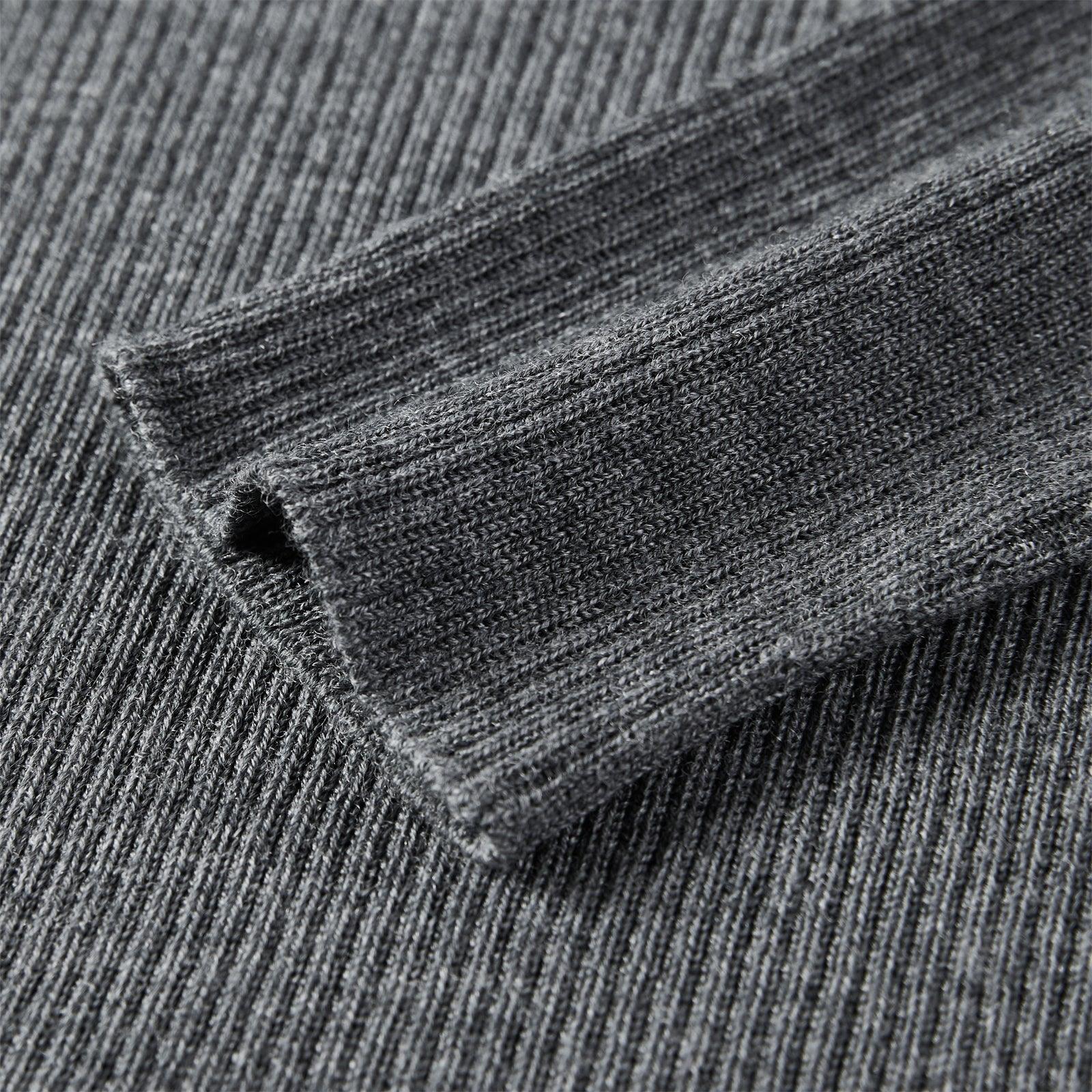 Women's Dark Gray Round Neck Wool Pullover