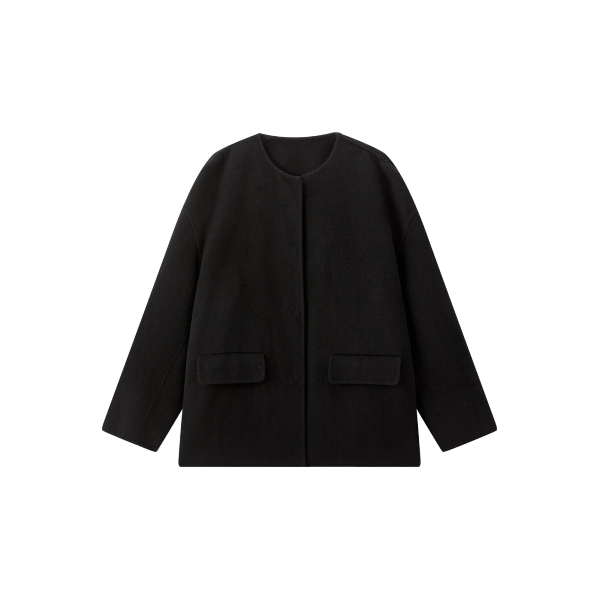 Women's Short Cashmere Coat with Scarf