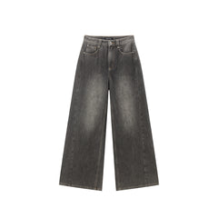 Women's Washed High-Waist Wide-Leg Jeans