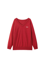 Women's V-Neck Knit Sweater with Detachable Hooded Cape