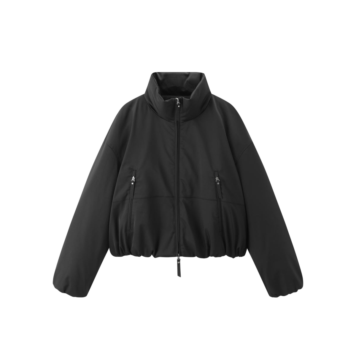 Women's Short Down Jacket with Ruched Hem