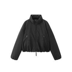Women's Short Down Jacket with Ruched Hem
