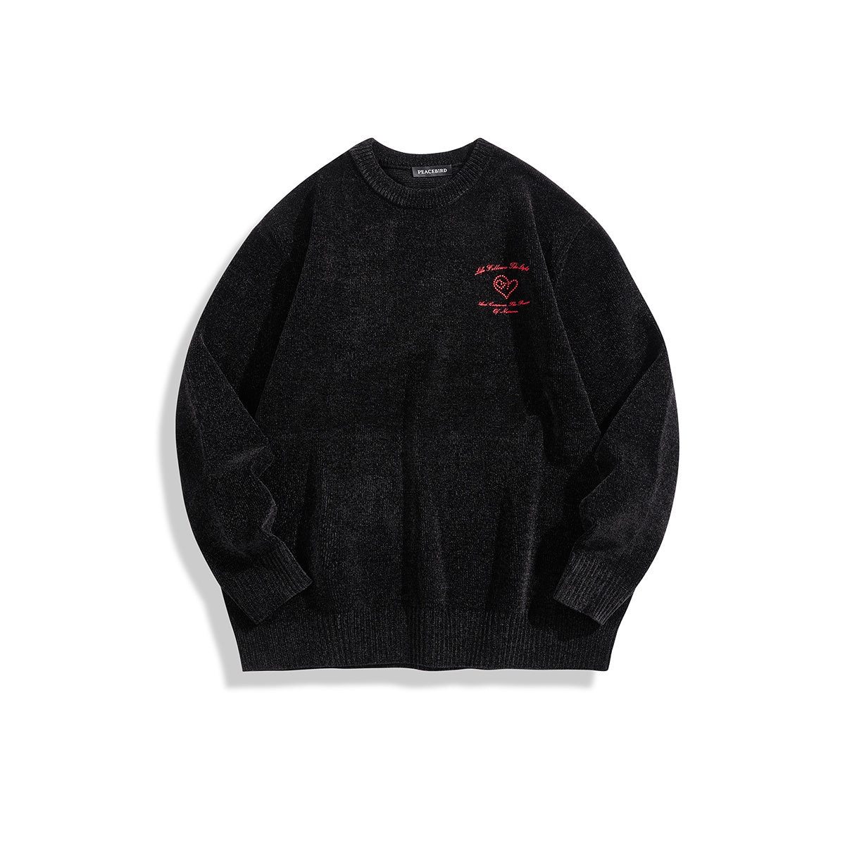 Men's Embroidered Crew Neck Pullover