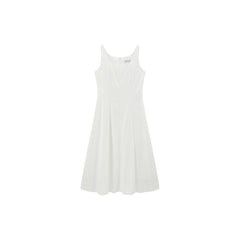 Women's Textured Square-Neck A-Line Sleeveless Dress