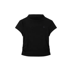 Women's Mock Neck Slim-Fit Solid T-Shirt