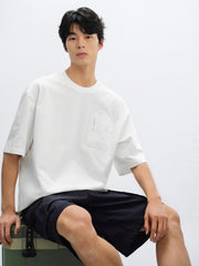 Men's White Utility Pocket Oversized T-Shirt