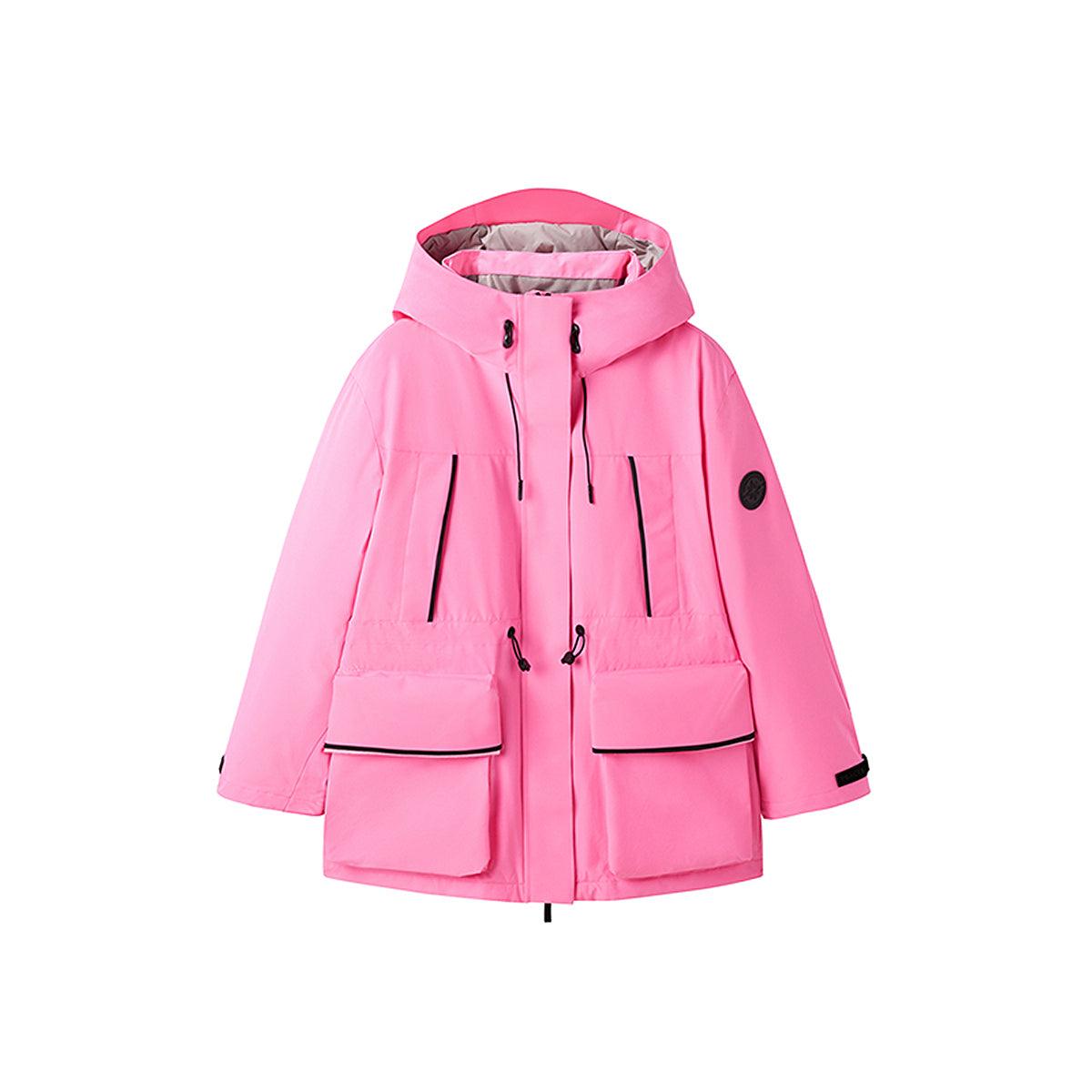 Women's drawstring waist puffer parka jacket