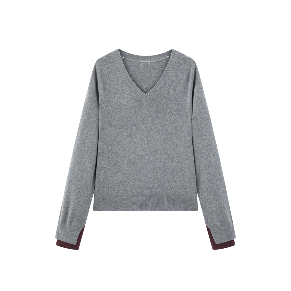 Women's Detachable V-Neck Wool-Blend Sweater