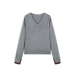 Women's Detachable V-Neck Wool-Blend Sweater