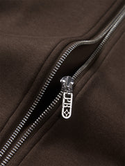 Men's Solid Stand-Collar Zip-Up Sweatshirt