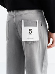 Men's Distressed Jeans with Leather Patch