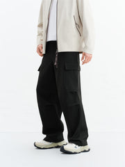 Men's Drawstring-Waist Straight-Leg Cargo Pants